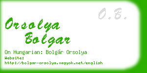 orsolya bolgar business card